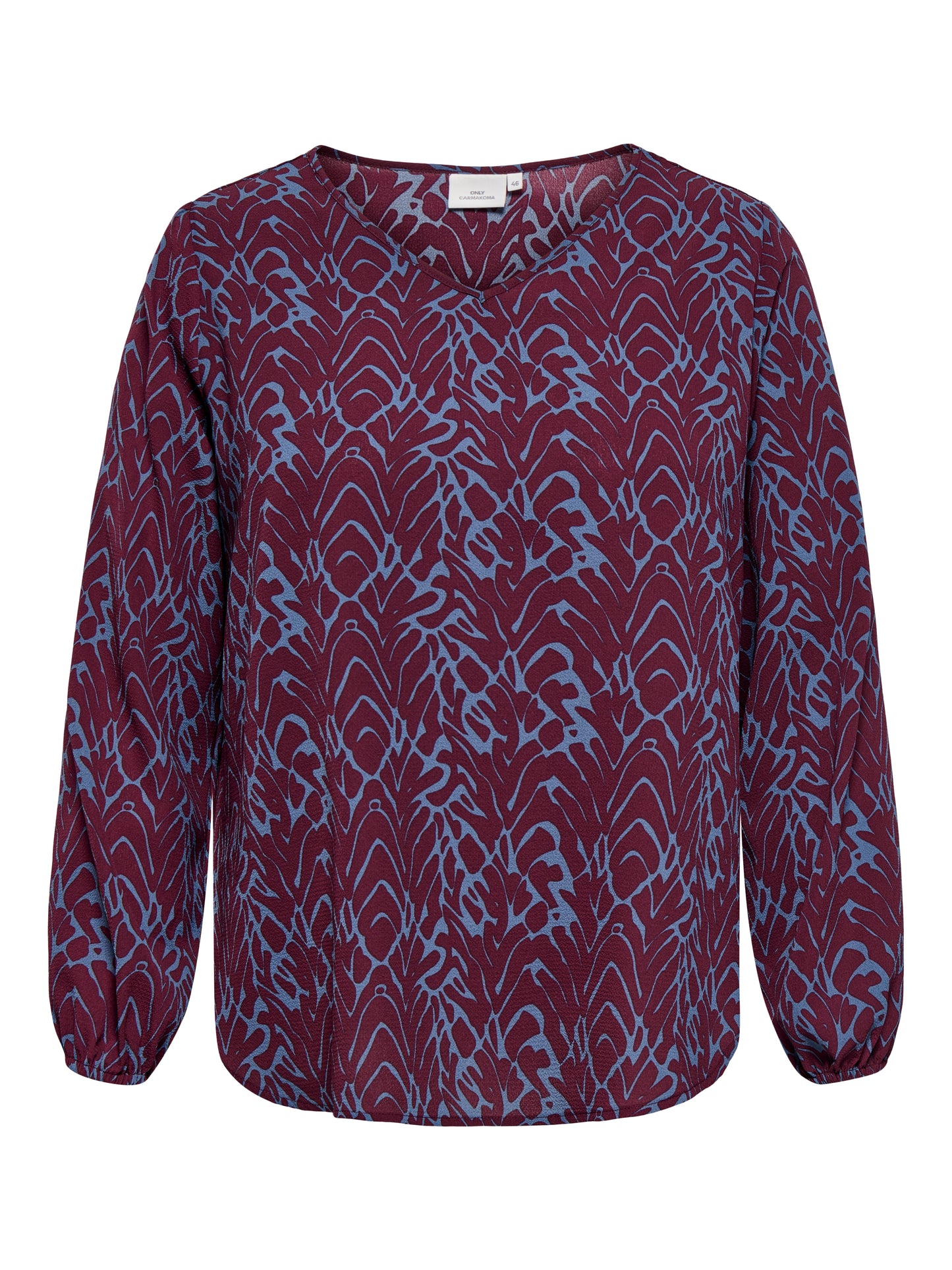 ONLY CARMAKOMA CARVICA LIFE L/S FIG/ BLUE ZONE