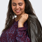 ONLY CARMAKOMA CARVICA LIFE L/S FIG/ BLUE ZONE