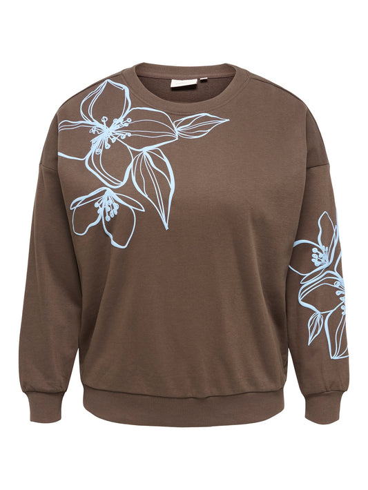 ONLY CARMAKOMA  CARODESSA L/S O-NECK SWT JRS BRUIN