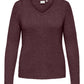 ONLY CARMAKOMA  CARGEENA L/S V-NECK KNT KLEUR FUDGE