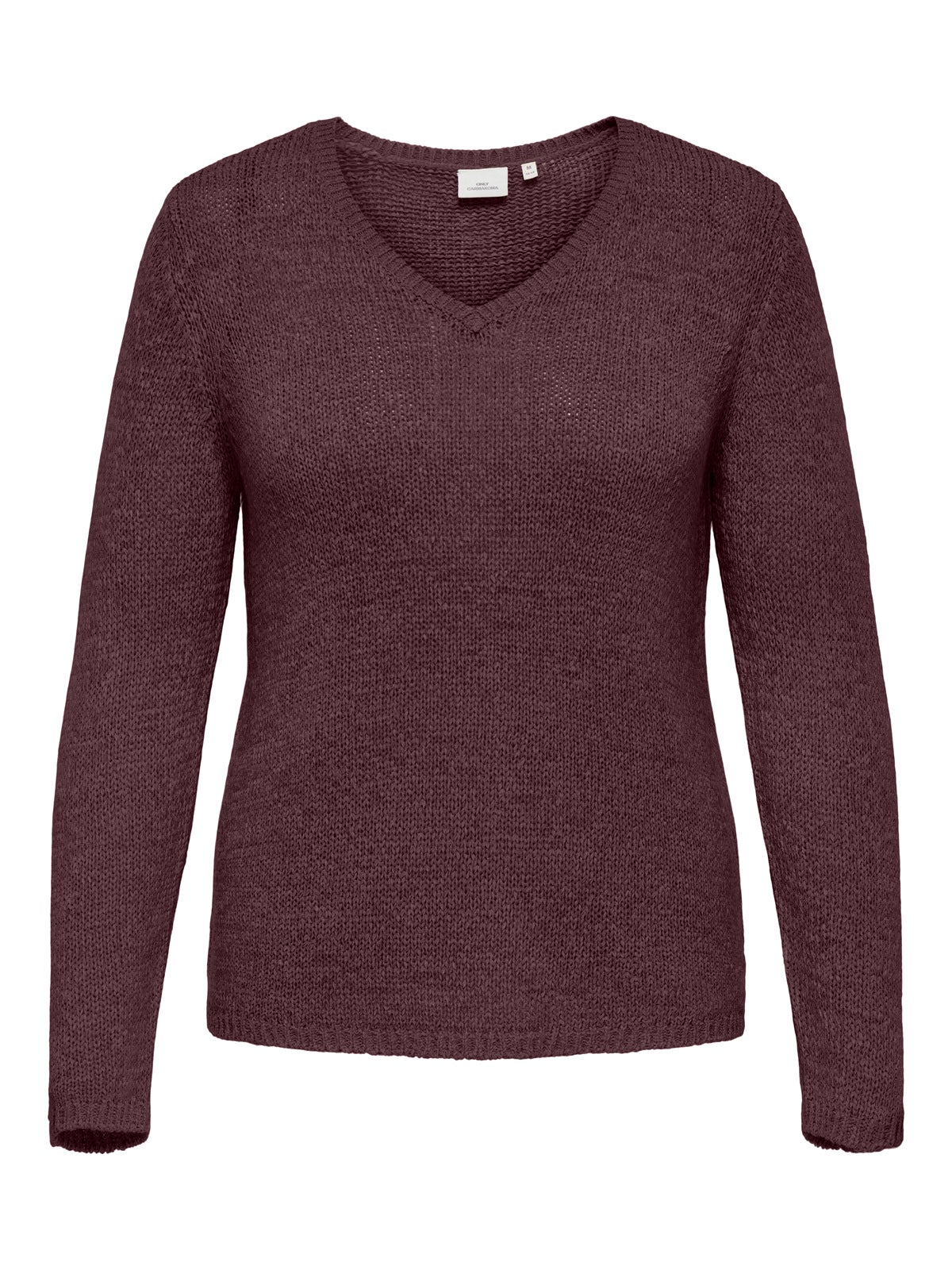 ONLY CARMAKOMA  CARGEENA L/S V-NECK KNT KLEUR FUDGE