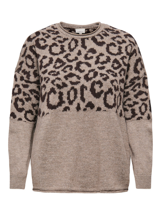 ONLY CARMAKOMA  CARJADE ANIMAL L/S O-NECK KNT