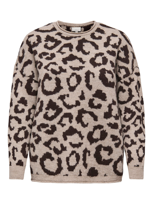 ONLY CARMAKOMA  CARJADE ANIMAL L/S O-NECK KNT