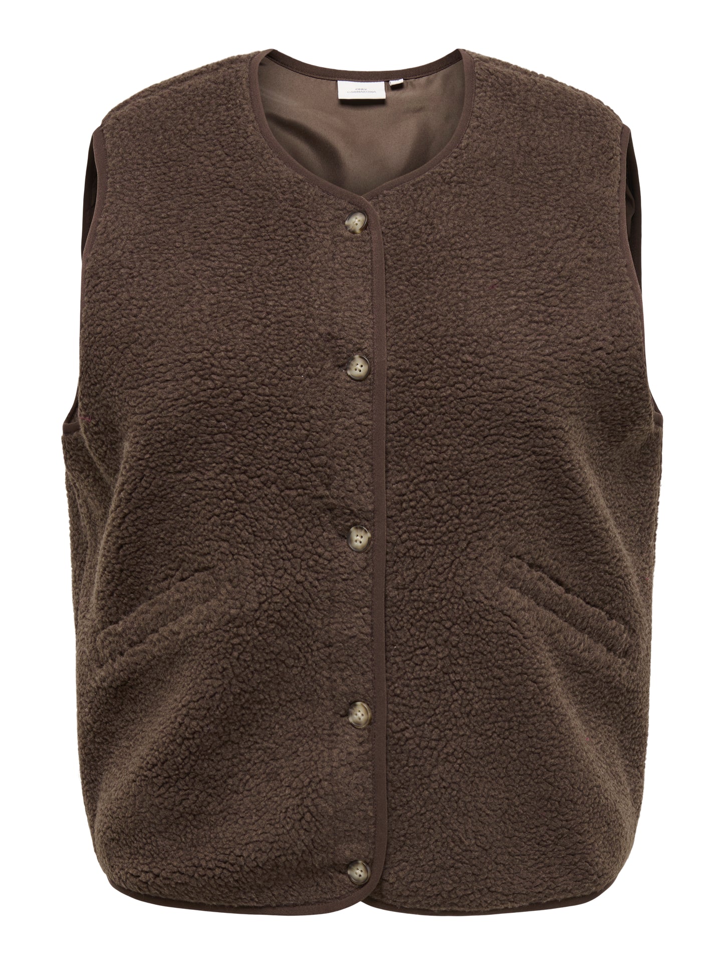ONLY CARMAKOMA  CARBABY TEDDY VEST PNT BRUIN
