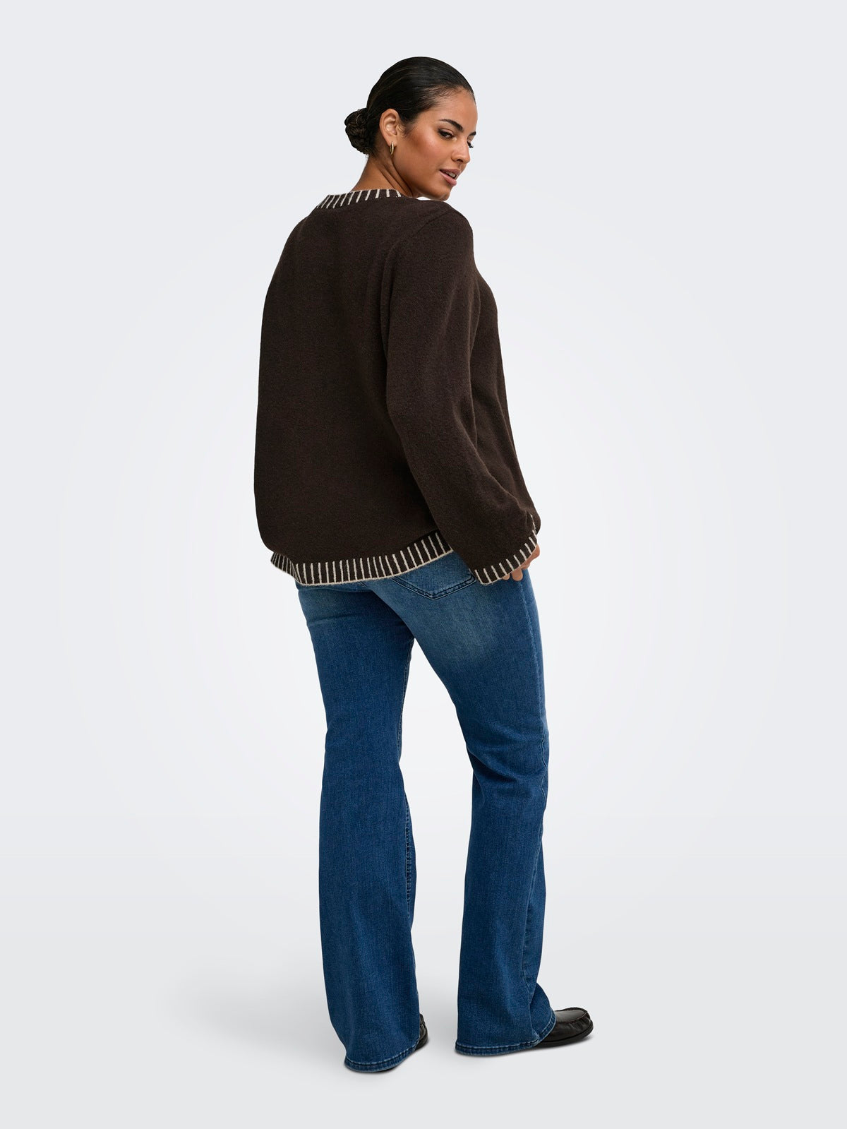ONLY CARMAKOMA CARFINA LS STITCH O-NECK KNT