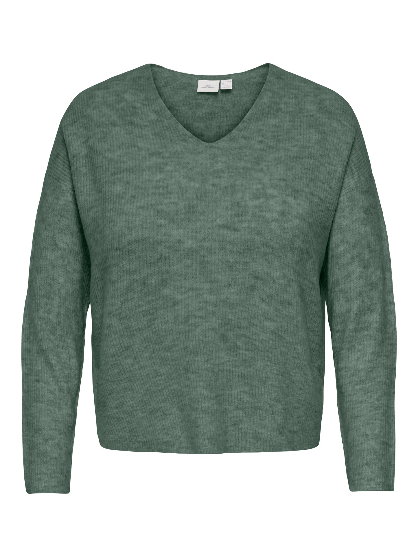 ONLY CARMAKOMA  CARCAMILLA V-NECK L/S PULLOVER KNT NOOS GROEN