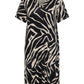 ONLY CARMAKOMA  CARFYRLA S/S V-NECK BLK AOP DRESS