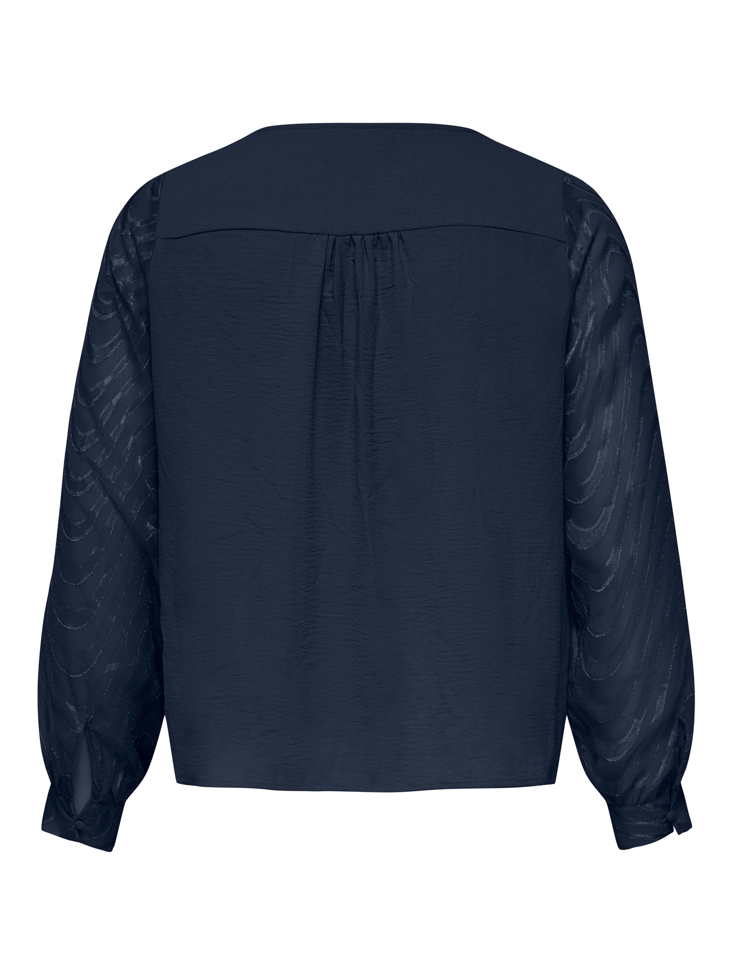 ONLY CARMAKOMA  CARMETTA L/S V-NECK TOP WVN BLAUW