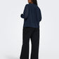 ONLY CARMAKOMA  CARMETTA L/S V-NECK TOP WVN BLAUW