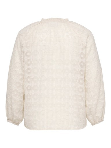 ONLY CARMAKOMA  CARCHLOEY L/S V-NECK BALLOON TOP WVN