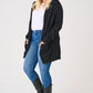 ONLY CARMAKOMA  CARESLY LIFE L/S OPEN CARDIGAN KNT NOOS ZWART