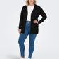 ONLY CARMAKOMA  CARESLY LIFE L/S OPEN CARDIGAN KNT NOOS ZWART