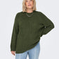 ONLY CARMAKOMA  CARJADE L/S PULLOVER KNT GROEN