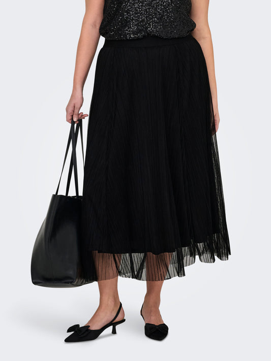 ONLY CARMAKOMA  CARLAVINA SKIRT JRS ZWART
