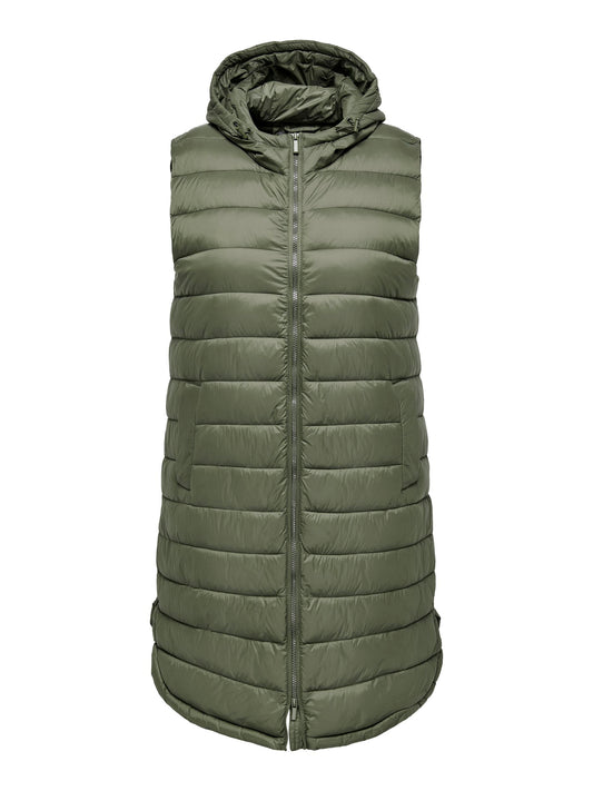 ONLY CARMAKOMA  CARMELODY OVERSIZE QUILT WAISTCOAT OTW GROEN