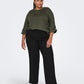 ONLY CARMAKOMA CARBERRY HW WIDE PANT ZWART