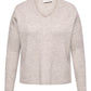 ONLY CARMAKOMA  CARCAMILLA V-NECK L/S PULLOVER KNT NOOS BEIGE