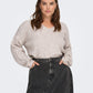 ONLY CARMAKOMA  CARCAMILLA V-NECK L/S PULLOVER KNT NOOS BEIGE