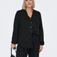 ONLY CARMAKOMA  CARJOSEE METTA LIFE L/S V-NECK SHIRT ZWART/GLITTER