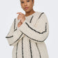 ONLY CARMAKOMA  CARTESSA CABEL STITCH LS O-NECK KNT WIT