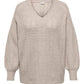 ONLY CARMAKOMA  CARLUCILLA LS GLITTER V-NECK KNT