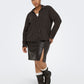 Only Carmakoma CARTHEA LS BUTTON POLO CARDIGAN KNT Chocolate Torte