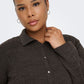 Only Carmakoma CARTHEA LS BUTTON POLO CARDIGAN KNT Chocolate Torte