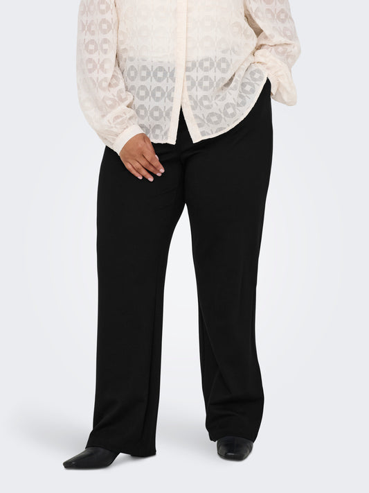 ONLY CARMAKOMA  CARGOLDTRASH LIFE HW BELT WIDE PANT PNT ZWART
