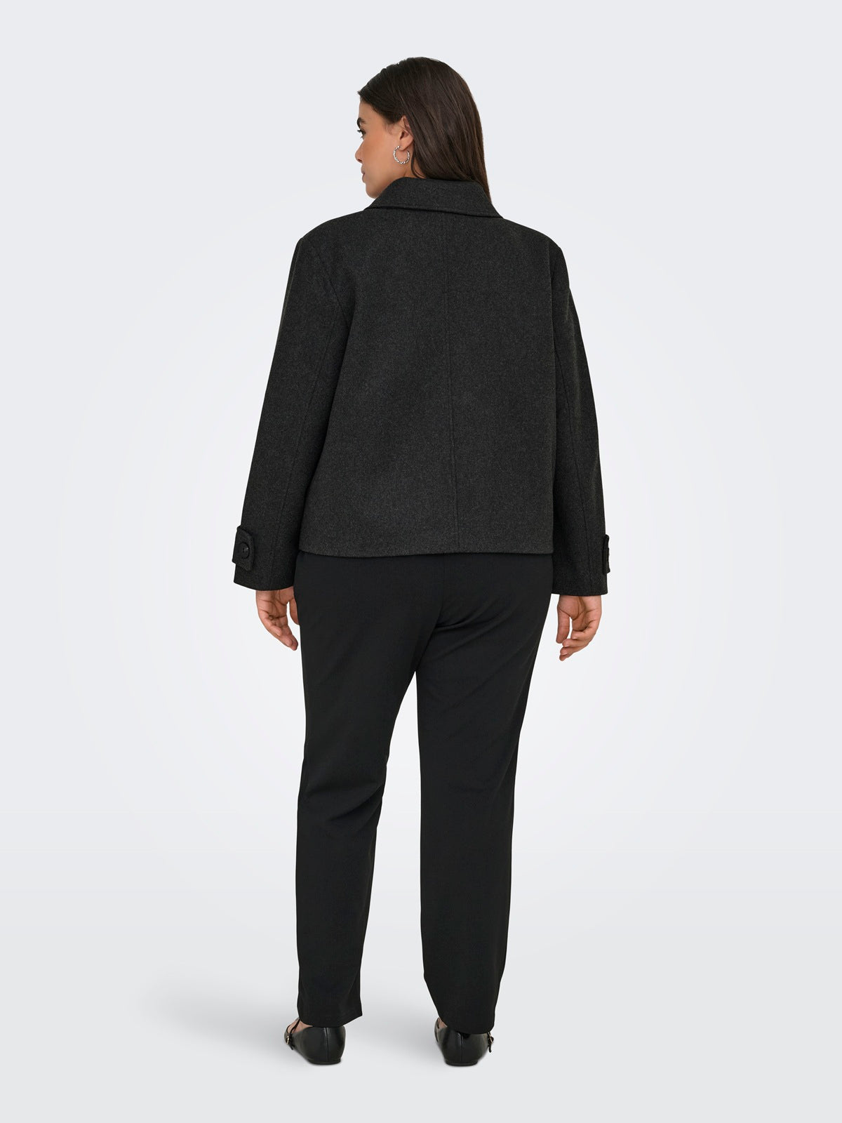 Only Carmakoma CARFREJA LIFE SHORT DB JACKET OTW NOOS   Dark Grey Melange