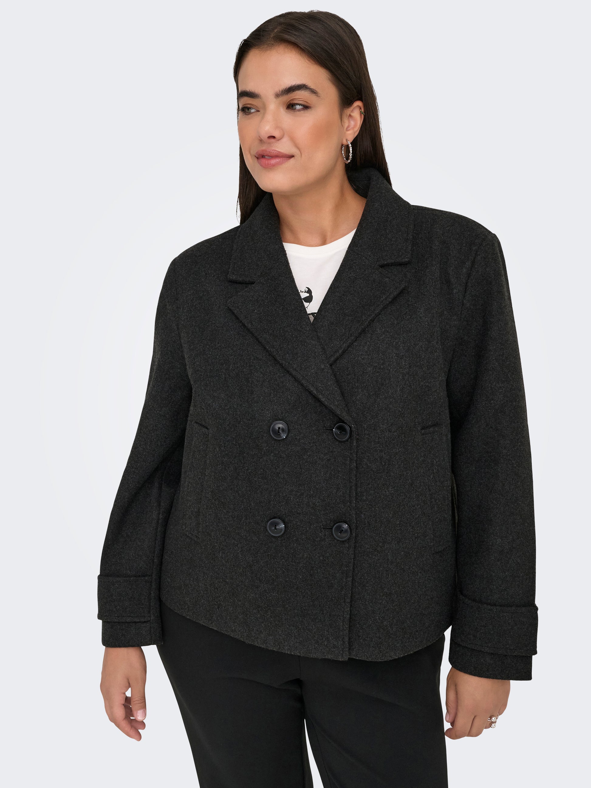 ONLY Carmakoma Carfreja Life Short Db Jacket OTW Noos voor dames, mocha meringue, 54 ONLY Carmakoma Carfreja Life Short Db Jacket OTW Noos voor dames, mocha meringue, 54
