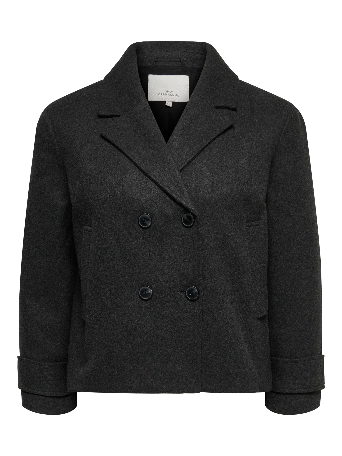 Only Carmakoma CARFREJA LIFE SHORT DB JACKET OTW NOOS   Dark Grey Melange