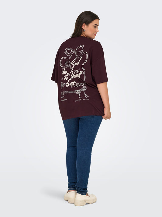 ONLY CARMAKOMA  CARWINOVA LIFE S/S O-NECK LOOSE TEE JRS