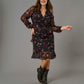 ONLY CARMAKOMA  CARINDIGO LIFE LS CALF DRESS AOP BF