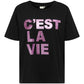 ONLY CARMAKOMA CARRIRI 2/4 O-NECK BOXY TEE JRS ZWART
