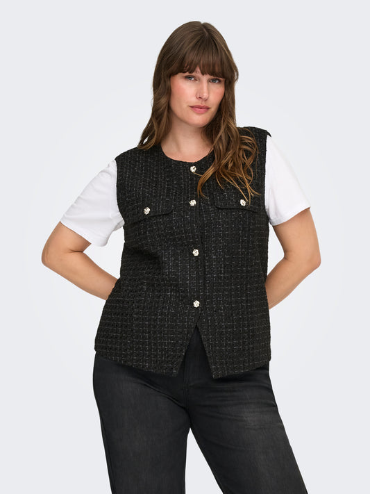 ONLY CARMAKOMA  CARSHONA LIFE S/L BOUCLE WAISTCOAT