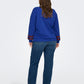 ONLY CARMAKOMA CARBEN L/S O-NECK SWEAT JRS BLAUW