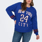 ONLY CARMAKOMA CARBEN L/S O-NECK SWEAT JRS BLAUW