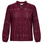 ONLY CARMAKOMA  CARLUZIA L/S V-NECK BLOUSE JRS ROOD