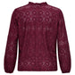 ONLY CARMAKOMA  CARLUZIA L/S V-NECK BLOUSE JRS ROOD