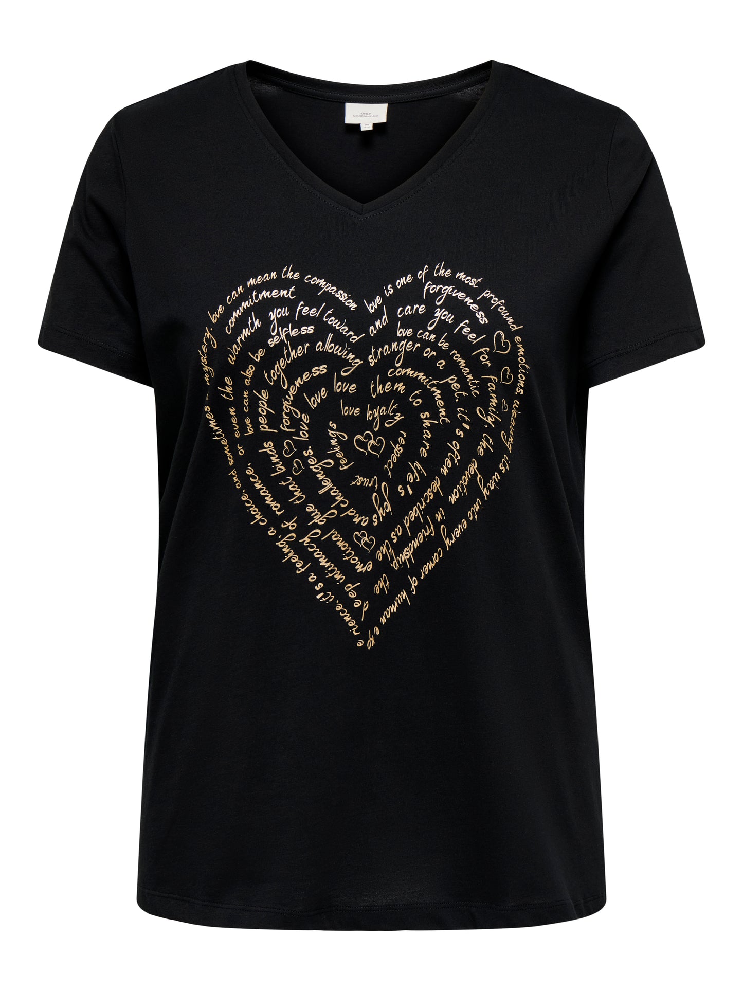 ONLY CARMAKOMA  CARLYDIA LIFE SS V-NECK REG TEE JRS Zwart