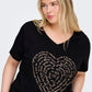 ONLY CARMAKOMA  CARLYDIA LIFE SS V-NECK REG TEE JRS Zwart