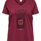 ONLY CARMAKOMA  CARLYDIA LIFE SS V-NECK REG TEE JRS ROOD