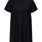 ONLY CARMAKOMA  CARMALUKKA LIFE S/S O-NECK ABK DRESS JRS ZWART