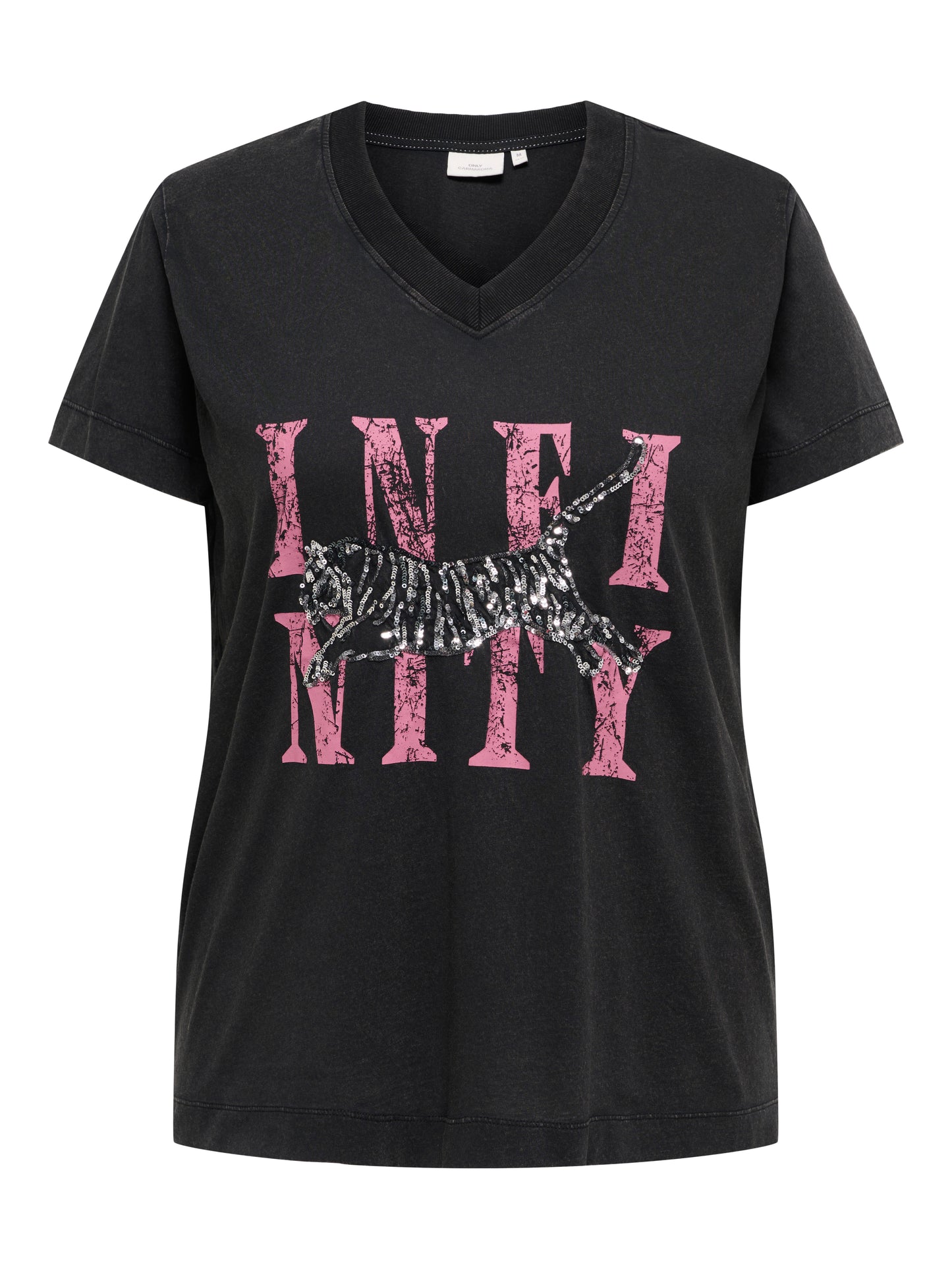 ONLY CARMAKOMA  CARMILLE LIFE S/S V-NECK REG TEE JRS