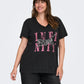 ONLY CARMAKOMA  CARMILLE LIFE S/S V-NECK REG TEE JRS