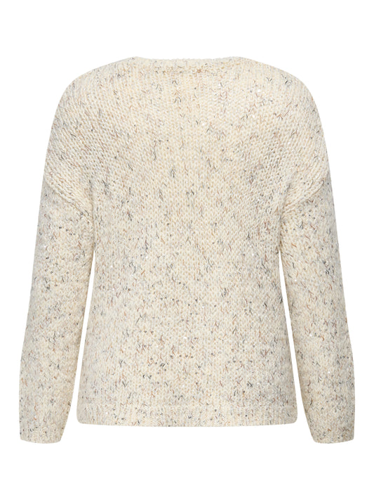 ONLY CARMAKOMA  CARWINTER LS SEQUINS O-NECK KNT