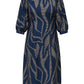 ONLY CARMAKOMA  CARFANNIL 3/4 CALF SMOCK DRESS AOP