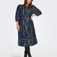 ONLY CARMAKOMA  CARFANNIL 3/4 CALF SMOCK DRESS AOP
