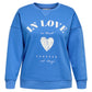 ONLY CARMAKOMA  CARSOFIA L/S WORD O-NECK SWT JRS BLAUW