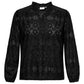 ONLY CARMAKOMA  CARLUZIA L/S V-NECK BLOUSE JRS ZWART